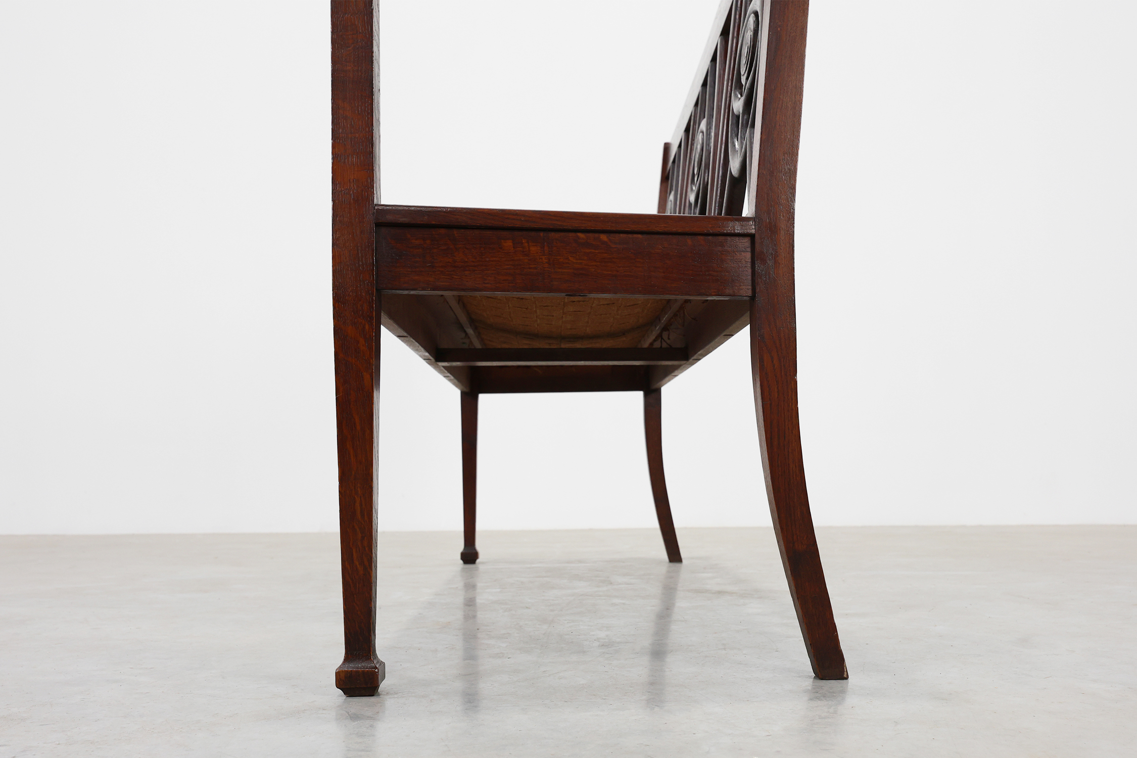 Belgium art deco bench in oak wood 1920sthumbnail